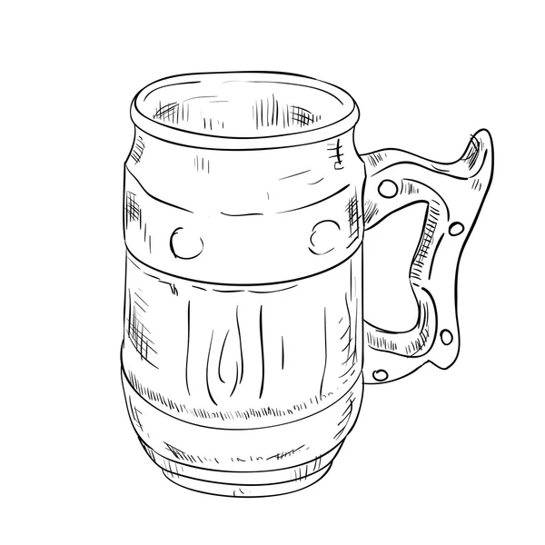 Boceto de taza de cerveza — Archivo Imágenes Vectoriales