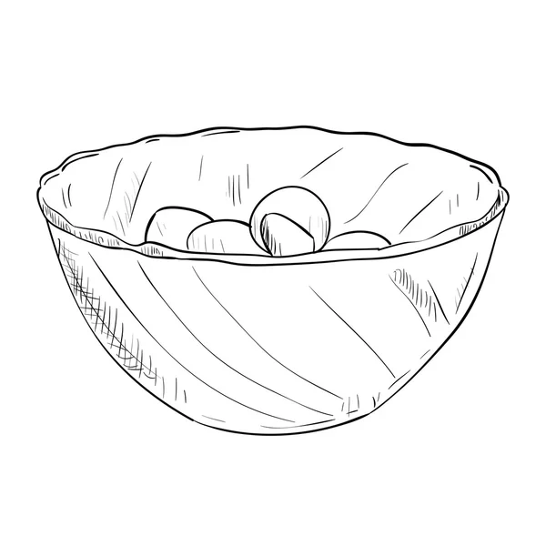 Boceto de plato con comida — Vector de stock