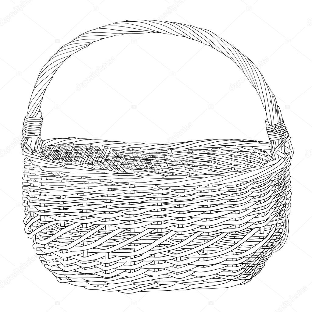 sketch of wicker basket