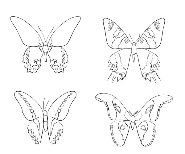 Ескізи doodle метелики — стоковий вектор