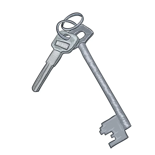 Серые металлические ключи — стоковый вектор