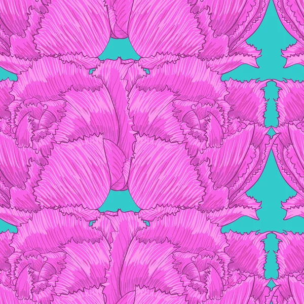 Pola dengan bunga merah muda - Stok Vektor