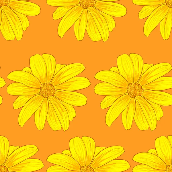 Patroon met gele bloemen — Stockvector