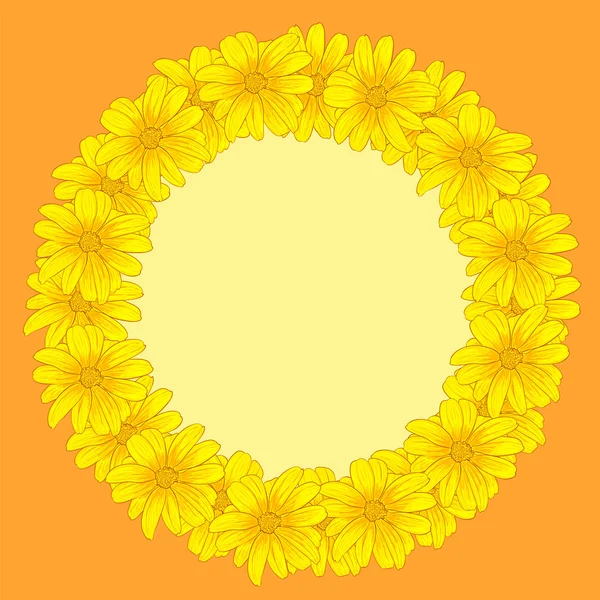 Cartão de convite com flores amarelas —  Vetores de Stock