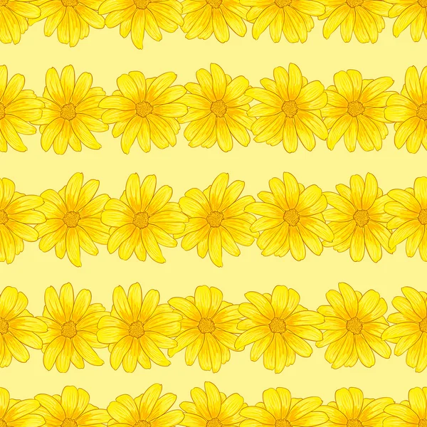 Patroon met gele bloemen — Stockvector