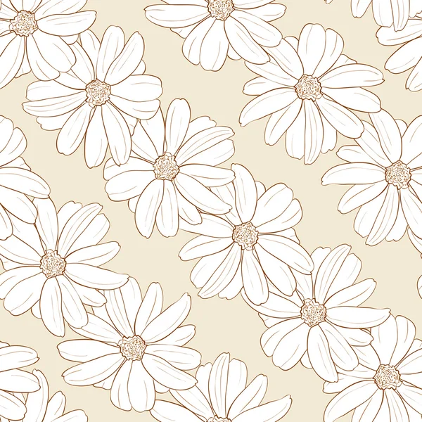 Patroon met witte bloemen — Stockvector