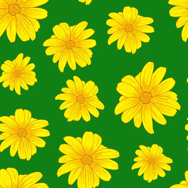 Patroon met gele bloemen — Stockvector