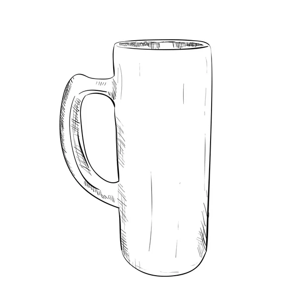 Boceto de taza de cerveza — Vector de stock