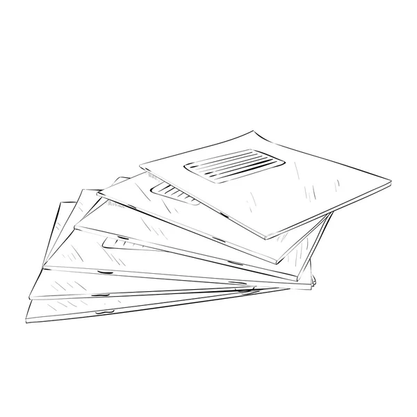 Bosquejo de cuadernos de ejercicios — Vector de stock