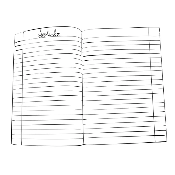 Sketch of exercise book — Stock Vector