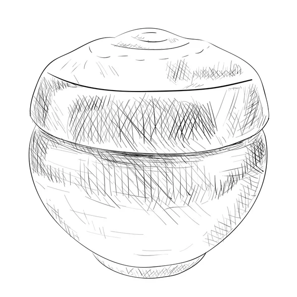 古代の鍋のスケッチ — ストックベクタ