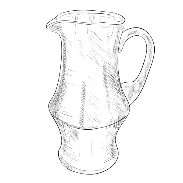 Boceto de jarra de porcelana — Vector de stock