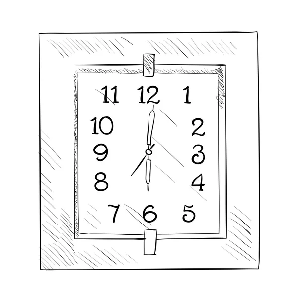 Σκίτσο ρολόι τοίχου — Διανυσματικό Αρχείο