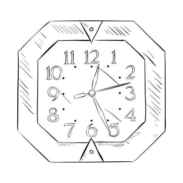 壁時計のスケッチ — ストックベクタ