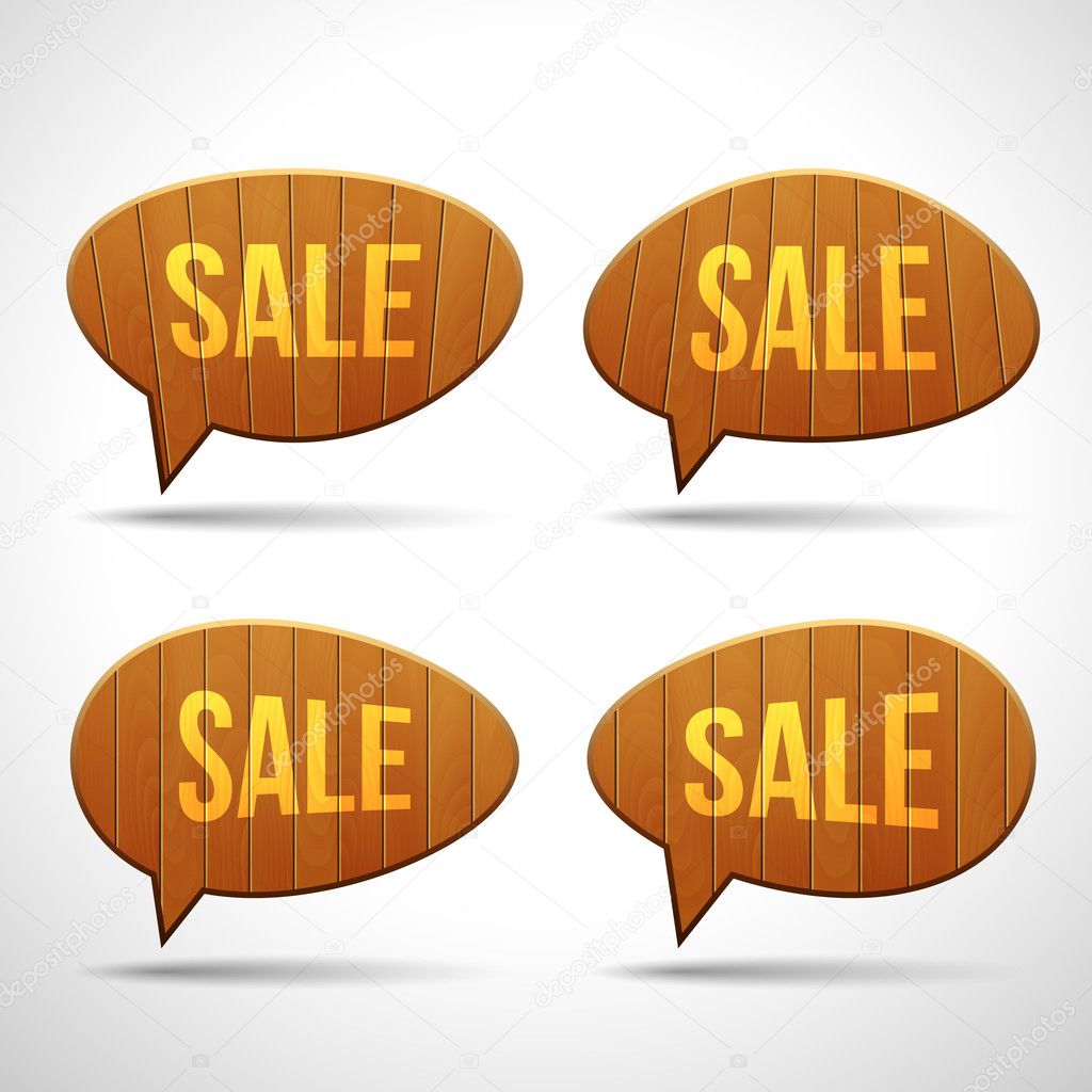 Set of wooden sale bubbles