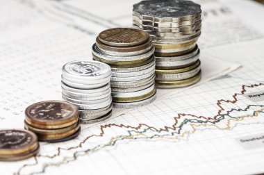 Grafik arka plan yatay biçimde sikkelerinde