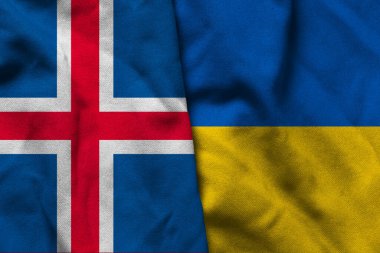 İzlanda Ulusal Rozeti Ukrayna kumaşı ve her iki ülkenin siyasi hükümetlerinin dokusunu birleştirir..