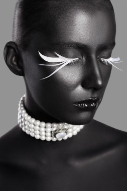 yüksek moda güzellik tarzı. yüz sanat.