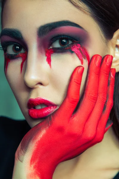 Beauté maquillage halloween . — Photo