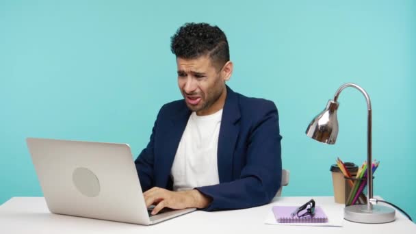 Eres Mentiroso Extremadamente Enojado Hombre Molesto Gritando Culpando Acusando Mentir — Vídeos de Stock