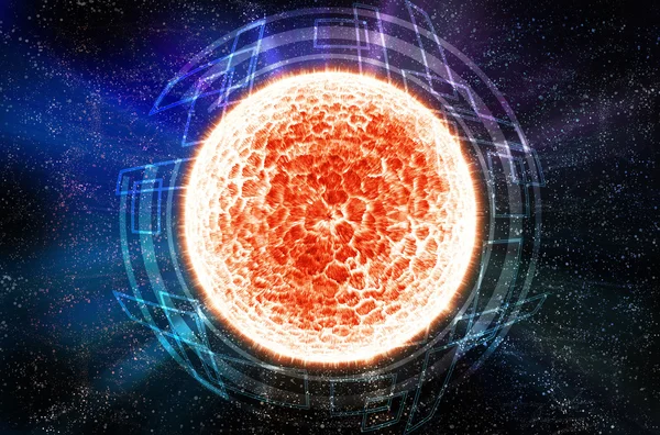Abstract fireball planet — Stock Photo, Image