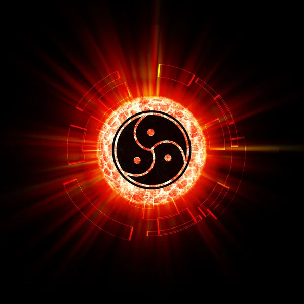 Kırmızı soyut tabelada siyah Bdsm