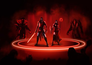 Fantezi warriors erkek ve kadın