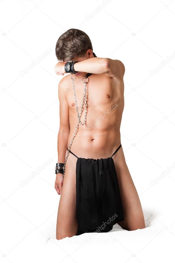 Male slave in chains