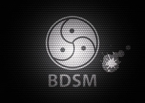 BDSM znaménko vytištěno na textilní textury — Stock fotografie