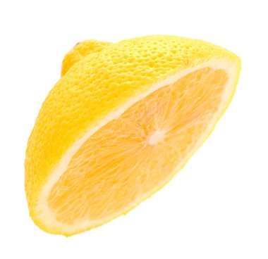 İzole edilmiş beyaz arka planda limon meyvesi. 