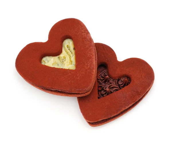 Herzförmige Kekse Isoliert Auf Weißem Hintergrund — Stockfoto