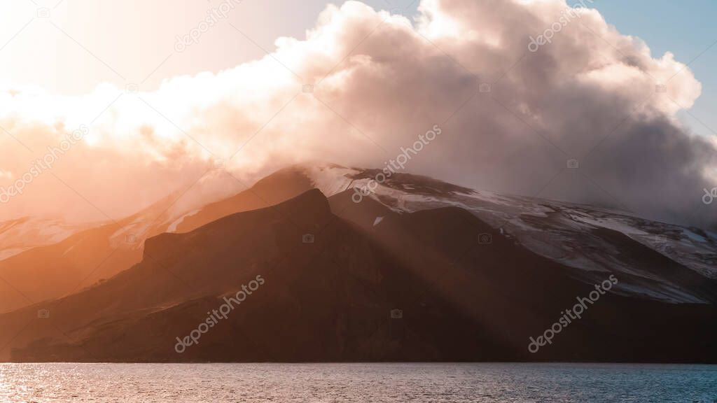 Coastal volcanic landscape, Deception Island, Antarctica