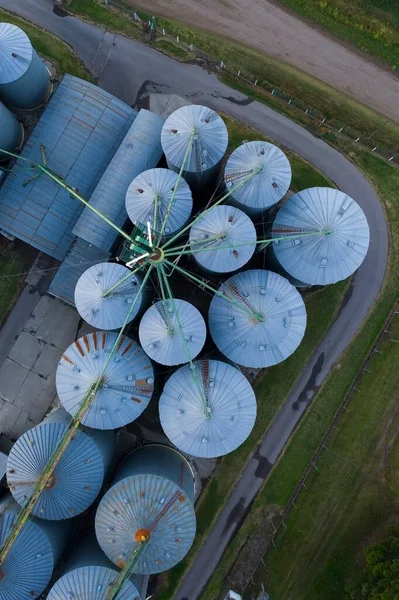 Graanopslag Stalen Silo Patagonië Argentinië — Stockfoto