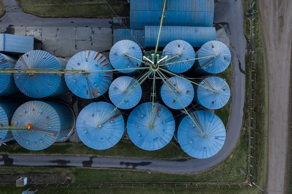 Grain Storage Steel Silos Patagonia Argentina — Stock Photo, Image