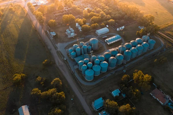 Almacenamiento Granos Silos Acero Patagonia Argentina — Foto de Stock