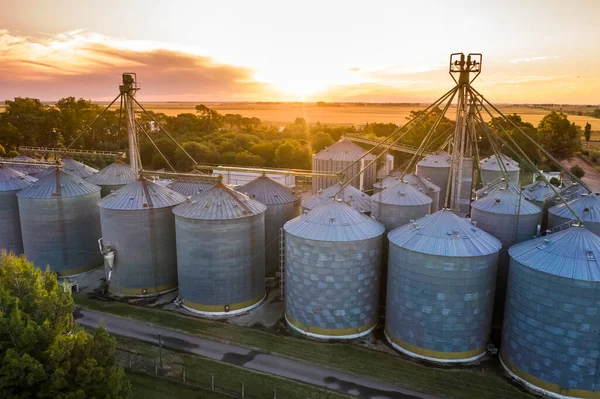 Grain storage steel silos, Patagonia, Argentina