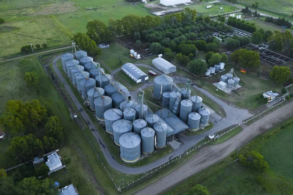 Grain storage steel silos, Patagonia, Argentina