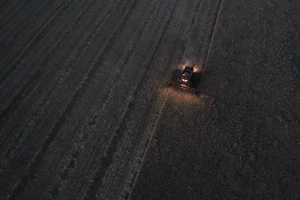大麦の収穫空中ビュー ラパンパで アルゼンチン — ストック写真