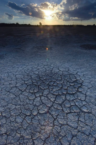 Zlomená Suchá Půda Laguně Pampas Provincie Pampa Patagonie Argentina — Stock fotografie