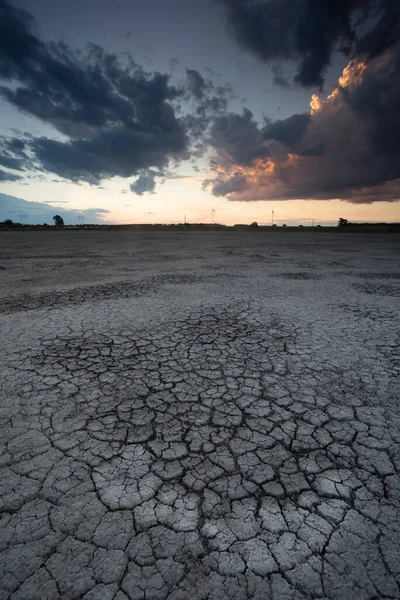 Zlomená Suchá Půda Laguně Pampas Provincie Pampa Patagonie Argentina — Stock fotografie