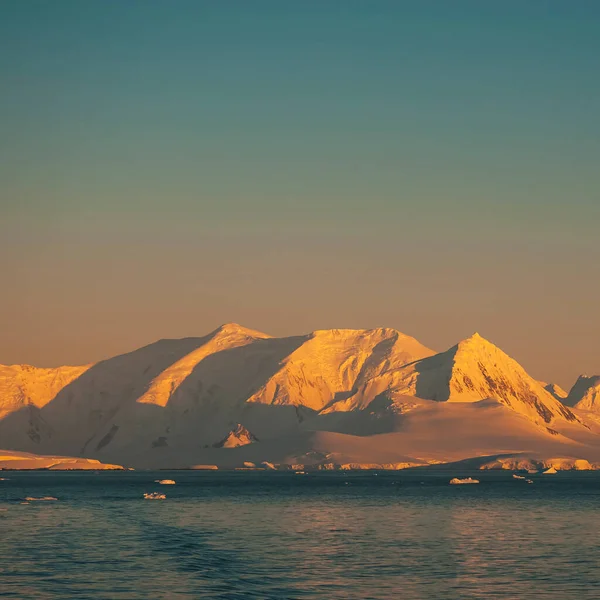 Lemaire Zeekust Bergen Ijsbergen Antartica — Stockfoto