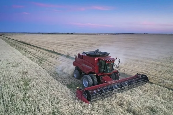 Θεριστής Στην Pampas Countryside Αεροφωτογραφία Επαρχία Pampa Αργεντινή — Φωτογραφία Αρχείου