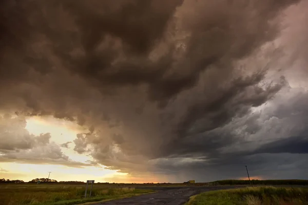 Cielo Tormentoso Debido Lluvia Campo Argentino Provincia Pampa Patagonia Argentina —  Fotos de Stock