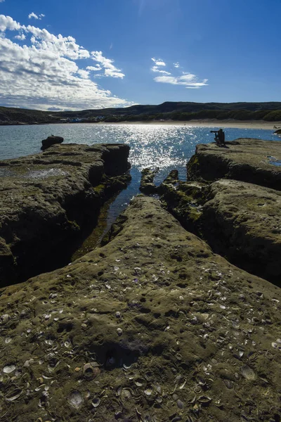 Paisagem Costeira Com Falésias Península Valdes Patrimônio Mundial Patagônia Argentina — Fotografia de Stock