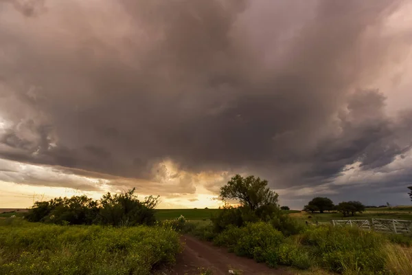 Céu Tempestuoso Devido Chuva Campo Argentino Província Pampa Patagônia Argentina — Fotografia de Stock