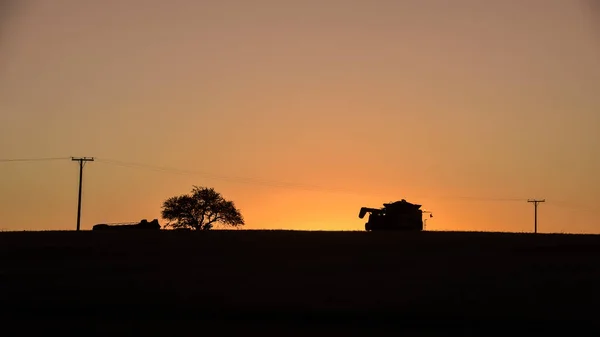 Skördare Pampas Countryside Flygvy Pampa Provinsen Argentina — Stockfoto