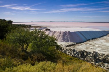 Çiğ tuz taşıyan kamyonlar, Salinas Grandes de Hidalgo, La P