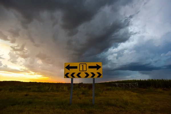 Cielo Tempestoso Causa Della Pioggia Nella Campagna Argentina Provincia Pampa — Foto Stock