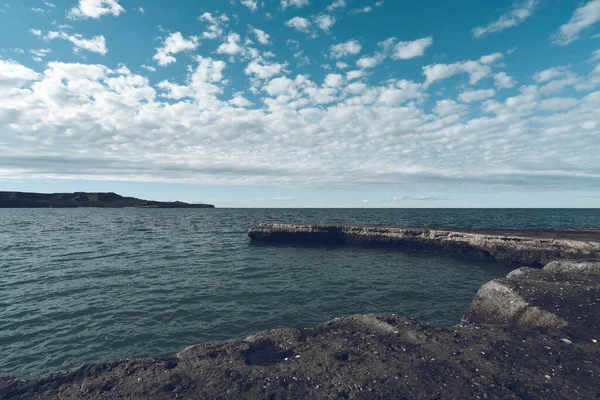 Прибрежный Пейзаж Скалами Полуострове Вальдес Объект Всемирного Наследия Патагония Аргентина — стоковое фото