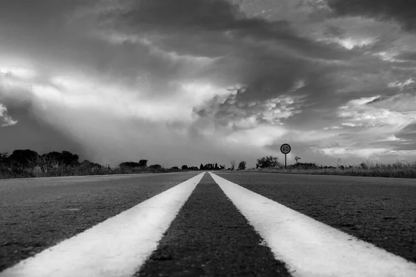 Itinerario Che Attraversa Pianura Pampas Provincia Pampa Patagonia Argentina — Foto Stock